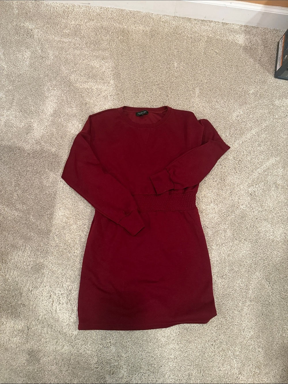 Rachel Zoe Wine Red Long Sleeve Knit Dress